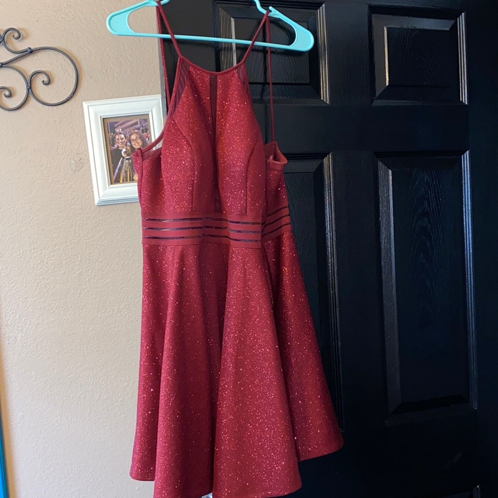 A pretty glitter red formal dress
